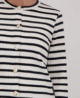 Je m'appelle Vesten Cardigan Knitted | Ecru / Midnight Blue