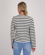 Je m'appelle Vesten Cardigan Knitted | Ecru / Midnight Blue