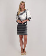 Je m'appelle Jurken Robe Knitted | Ecru / Midnight Blue