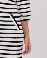 Je m'appelle Jurken Robe Knitted | Ecru / Midnight Blue