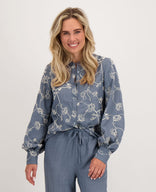 Je m'appelle Tops Blouse Paris | Blue Denim Washed