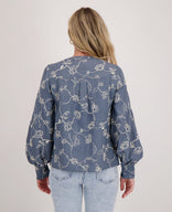 Je m'appelle Tops Blouse Paris | Blue Denim Washed