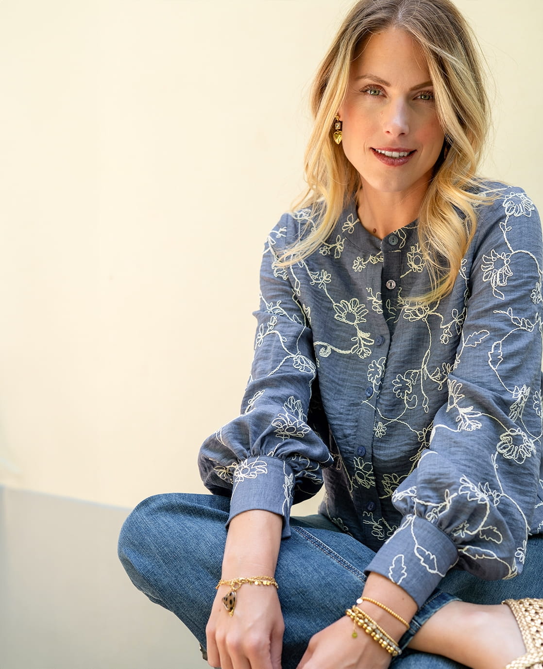Je m'appelle Tops Blouse Paris | Blue Denim Washed