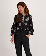 Je m'appelle Tops Blouse Liese | Zwart/Greige