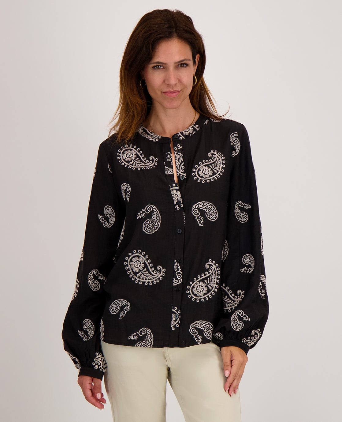 Je m'appelle Tops Blouse Liese | Zwart/Greige