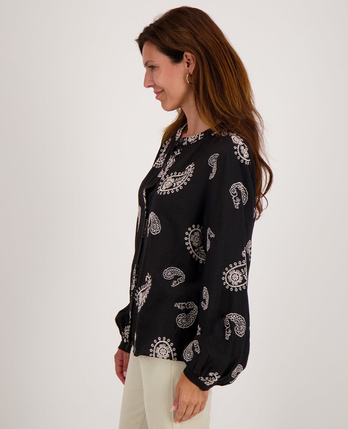 Je m'appelle Tops Blouse Liese | Zwart/Greige