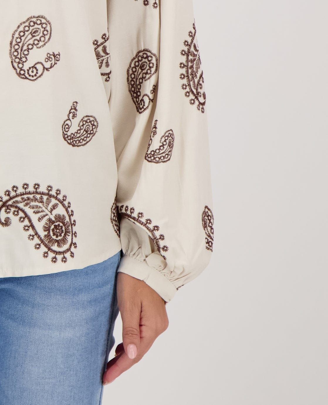 Je m'appelle Tops Blouse Lizzy | Greige / Cacao Brown