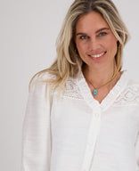 Je m'appelle Accessoires Goud / Turquoise / One Size Necklace Fish Charm | Goud / Turquoise