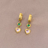 Je m'appelle Accessoires Goud/Multicolor / One Size Earrings Hearts | Goud/Multicolor
