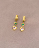 Je m'appelle Accessoires Goud/Multicolor / One Size Earrings Hearts | Goud/Multicolor