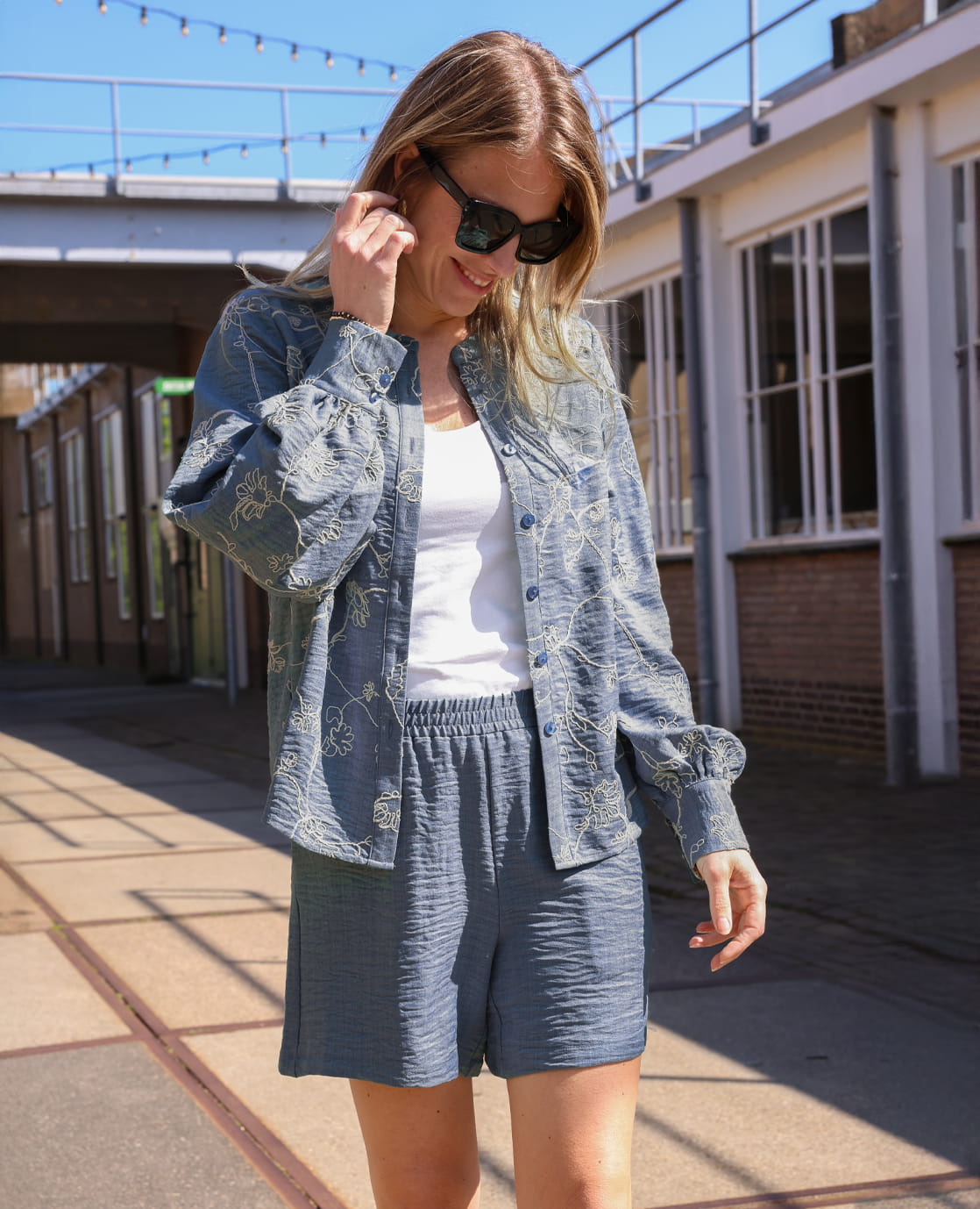 Je m'appelle Tops Blouse Paris | Blue Denim Washed