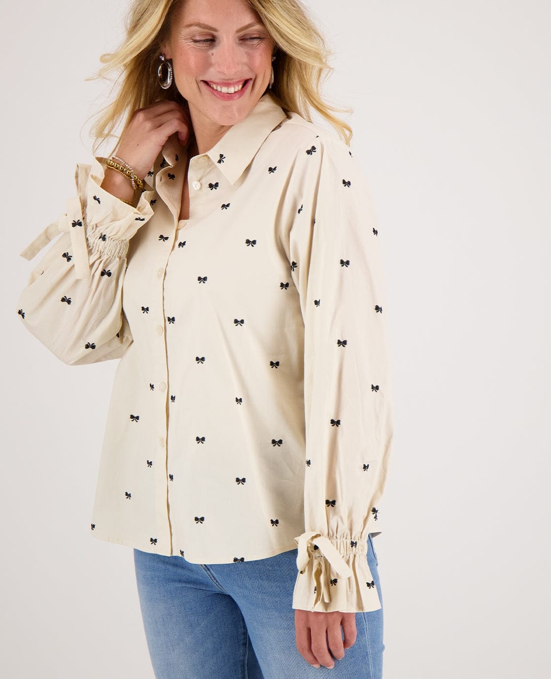 Je m'appelle Tops Blouse Elaine | Greige/Zwart