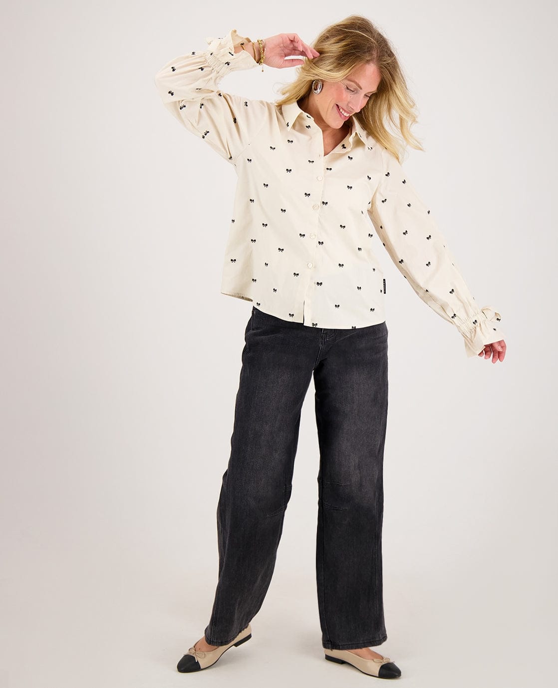 Je m'appelle Tops Blouse Elaine | Greige/Zwart