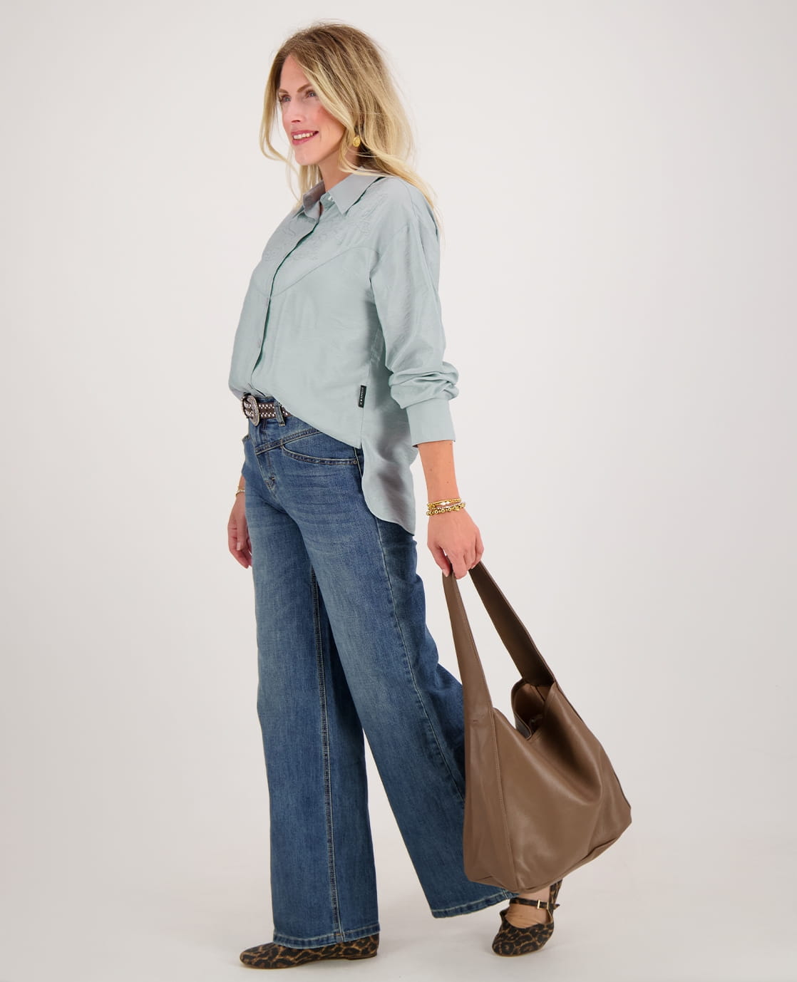 Je m'appelle Broeken Pant Straight Stretch Denim | Medium Blue Denim