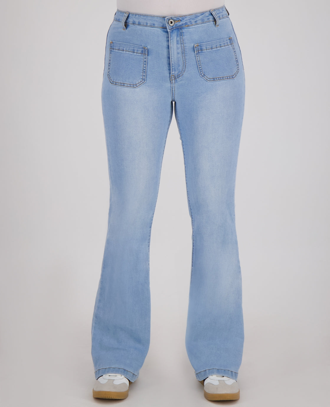 Pant Flare Stretch Denim | Light Blue Denim