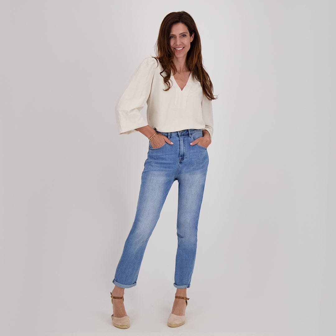 Je m'appelle Broeken Pant Superstretch Denim | Medium Denim Blue