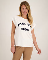 Je m'appelle Tops Wit / Donkerblauw / XS Top Romy | Wit / Donkerblauw