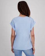 Je m'appelle Tops Top Romy | Light Summer Blue