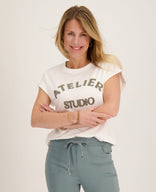 Je m'appelle Tops Wit / Grey Melange / XS Top Romy | Wit / Grey Melange