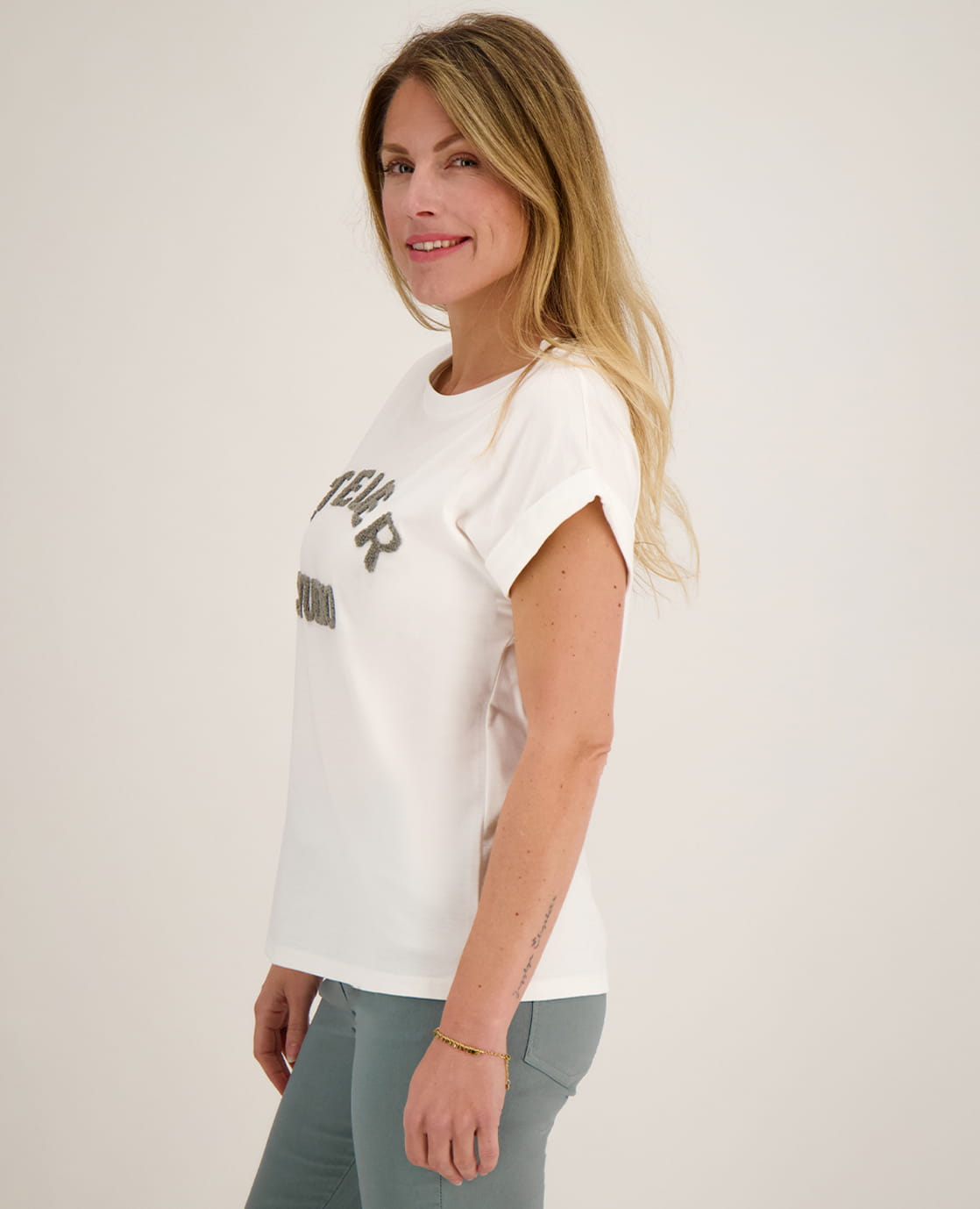 Je m'appelle Tops Top Romy | Wit / Grey Melange