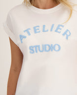 Je m'appelle Tops Top Romy | Wit / Sky Blue