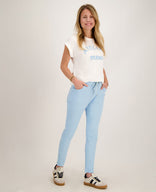 Je m'appelle Tops Top Romy | Wit / Sky Blue