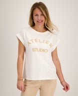 Je m'appelle Tops Wit / Sand Melange / XS Top Romy | Wit / Sand Melange