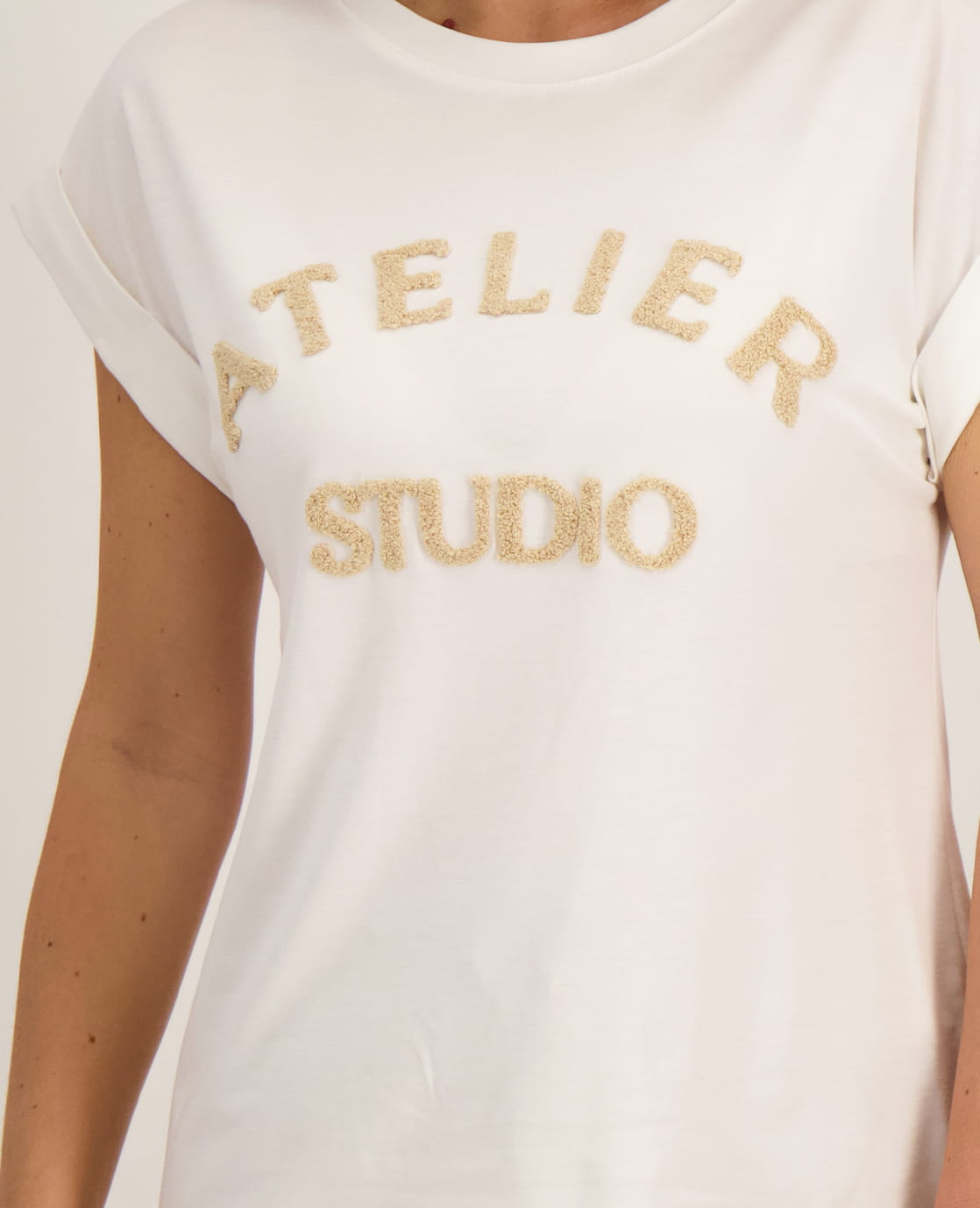 Je m'appelle Tops Top Romy | Wit / Sand Melange