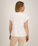 Je m'appelle Tops Top Romy | Wit / Sand Melange