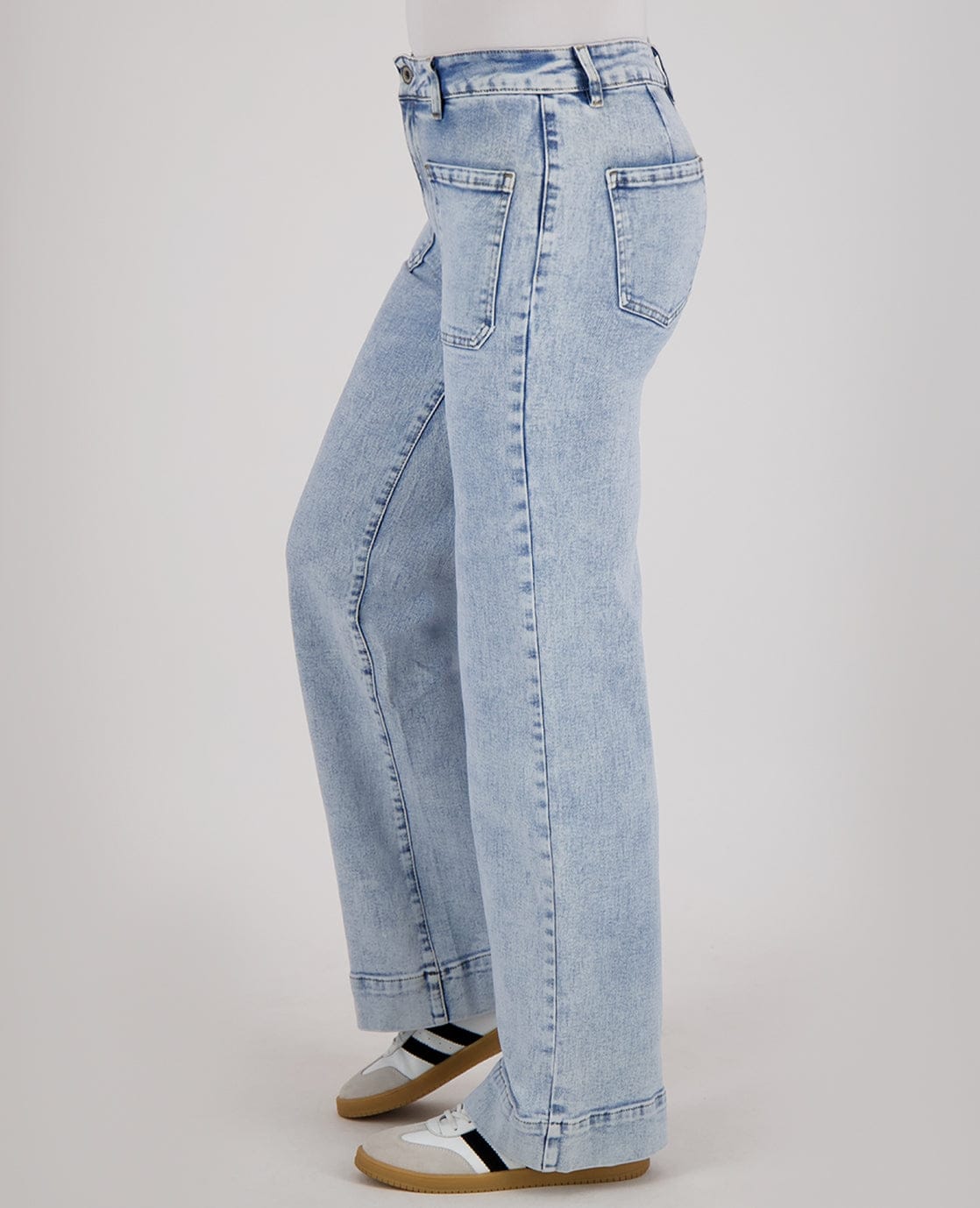 Je m'appelle Broeken Pant Straight Stretch Denim | Light Blue Denim