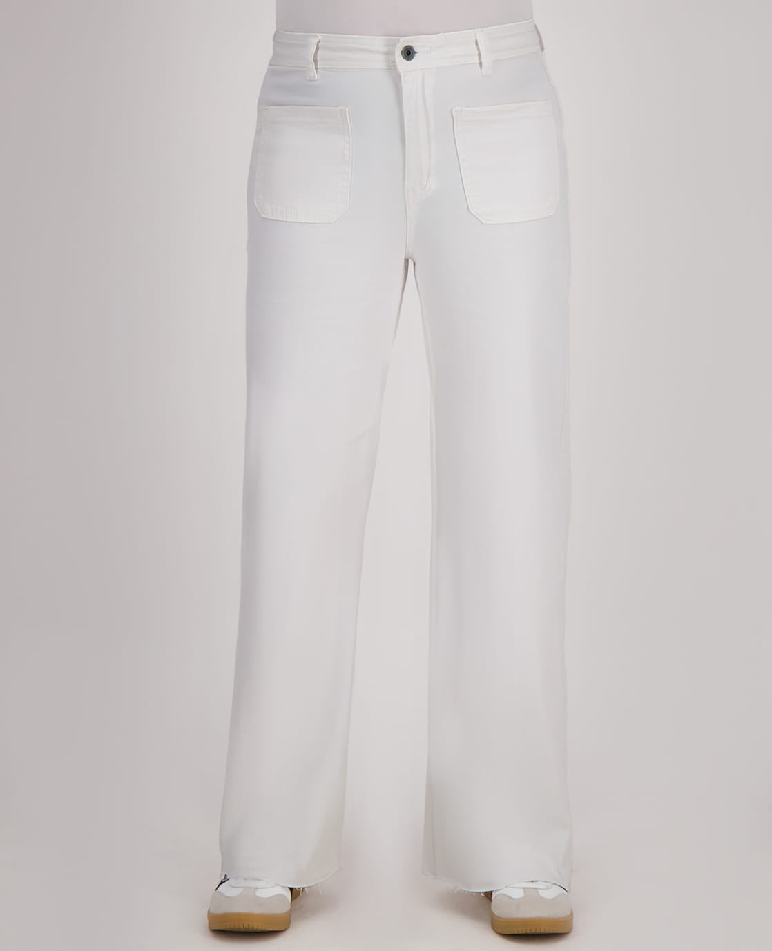 Je m'appelle Broeken Pant Straight Superstretch Denim | Wit