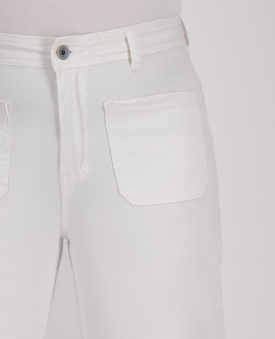 Je m'appelle Broeken Pant Straight Superstretch Denim | Wit