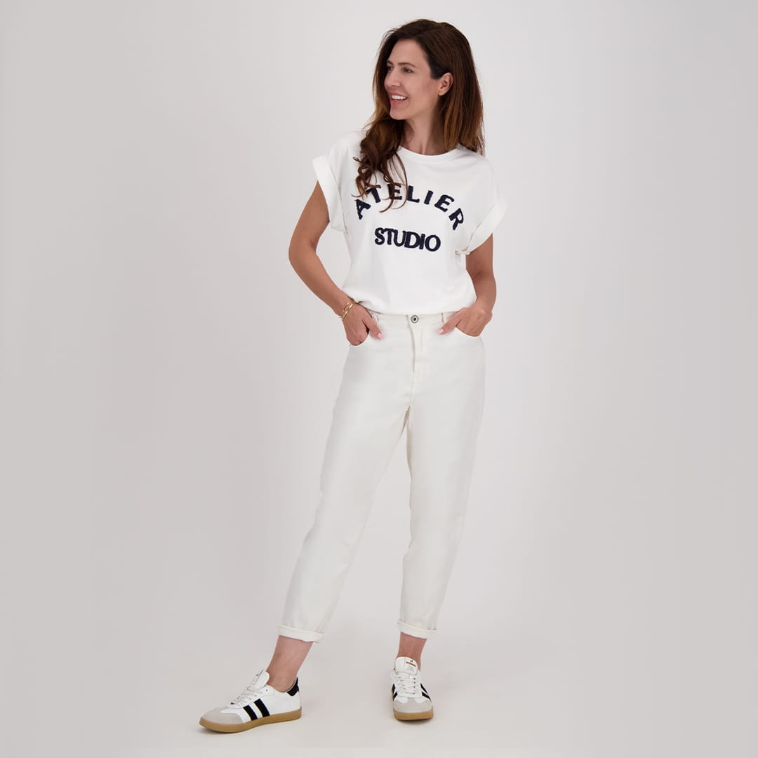 Je m'appelle Broeken Off White / XS / (30'') Pant Superstretch Denim | Off White