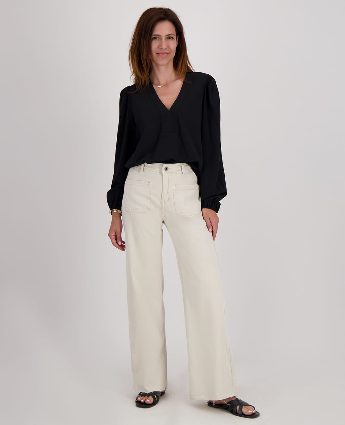 Je m'appelle Broeken Zand / XS / (30'') Pant Straight Superstretch Denim | Zand