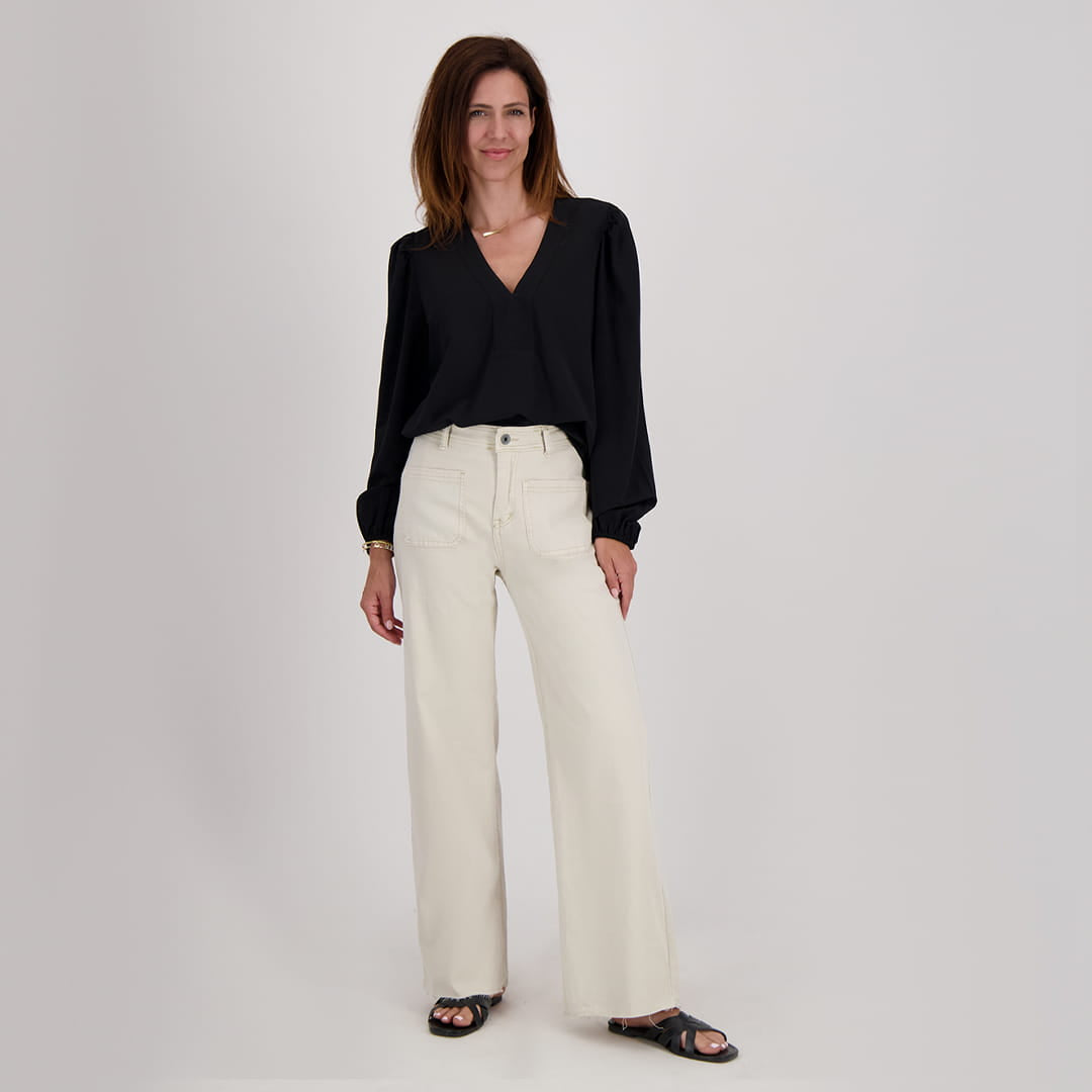 Je m'appelle Broeken Zand / XS / (30'') Pant Straight Superstretch Denim | Zand