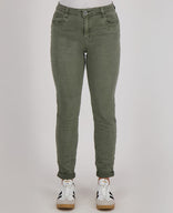 Je m'appelle Broeken Pant Superstretch Crincle Denim | Army Green