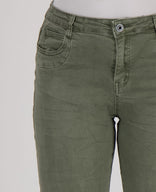 Je m'appelle Broeken Pant Superstretch Crincle Denim | Army Green