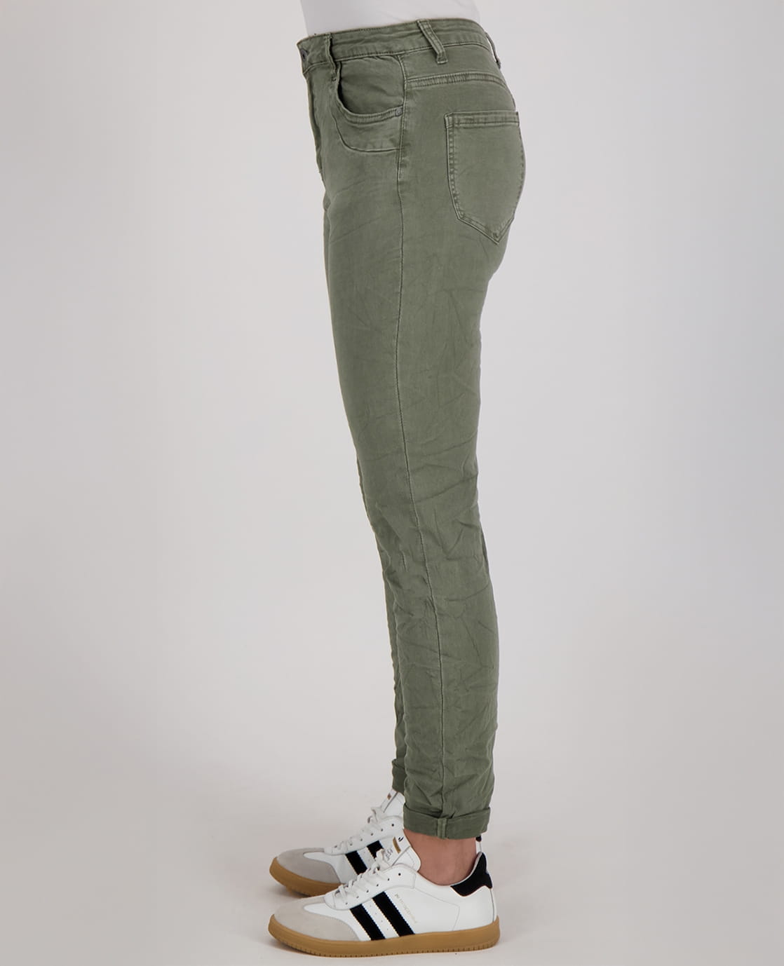 Je m'appelle Broeken Pant Superstretch Crincle Denim | Army Green