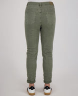 Je m'appelle Broeken Pant Superstretch Crincle Denim | Army Green