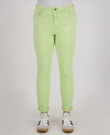 Je m'appelle Broeken Pant Superstretch Crincle Denim | Lime Green