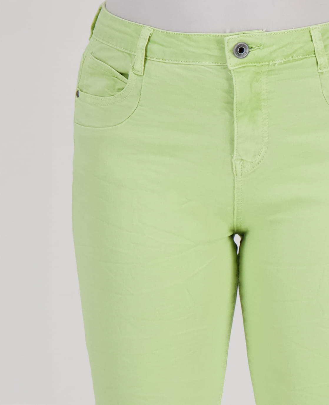 Je m'appelle Broeken Pant Superstretch Crincle Denim | Lime Green