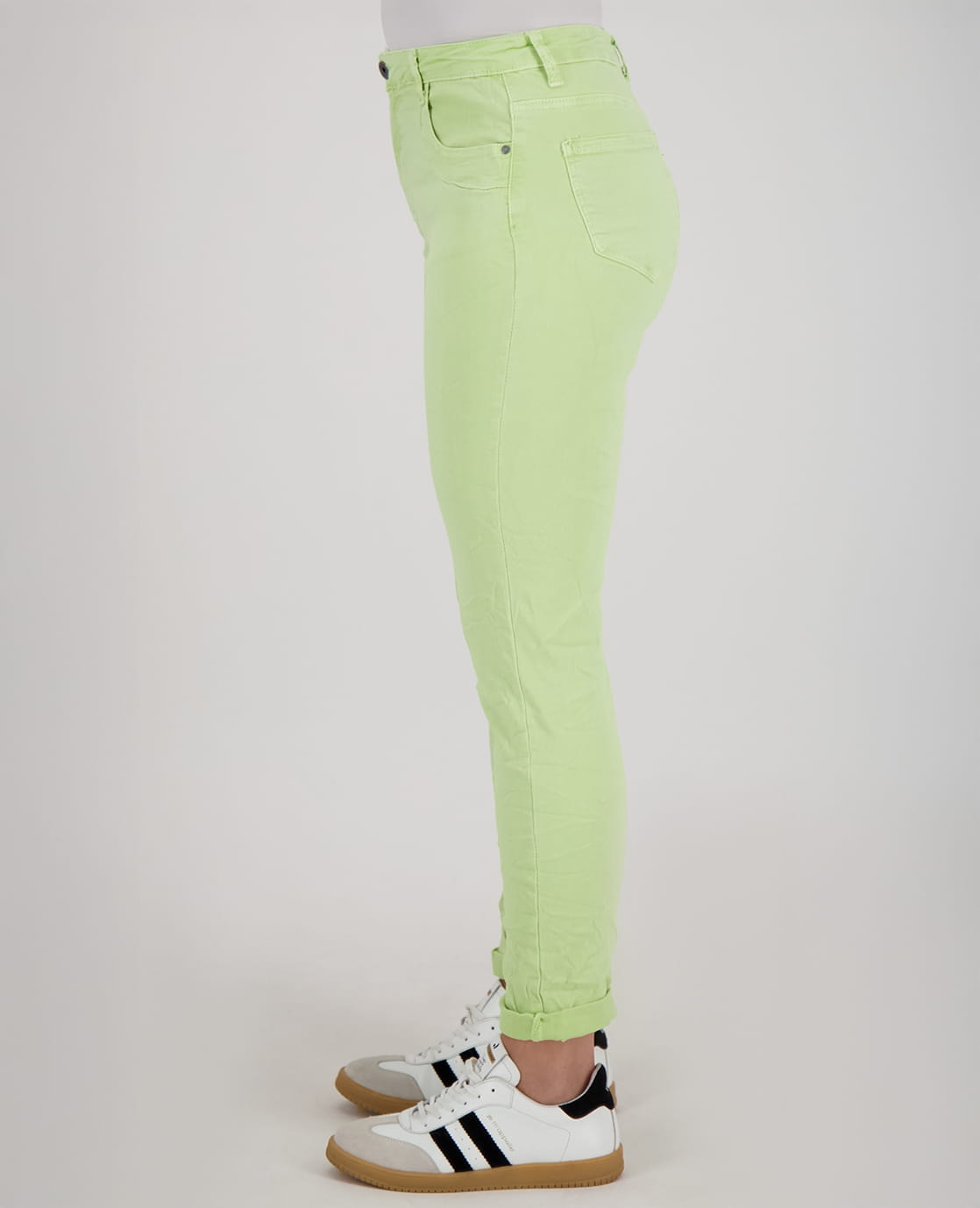 Je m'appelle Broeken Pant Superstretch Crincle Denim | Lime Green