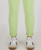 Je m'appelle Broeken Pant Superstretch Crincle Denim | Lime Green