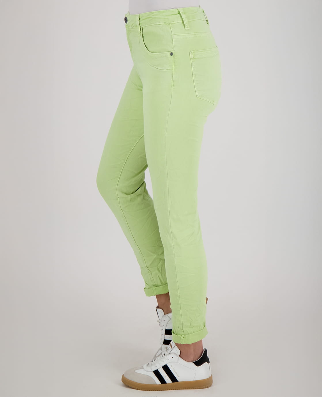 Je m'appelle Broeken Pant Superstretch Crincle Denim | Lime Green