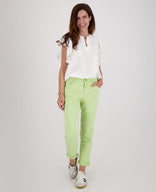 Je m'appelle Broeken Pant Superstretch Crincle Denim | Lime Green