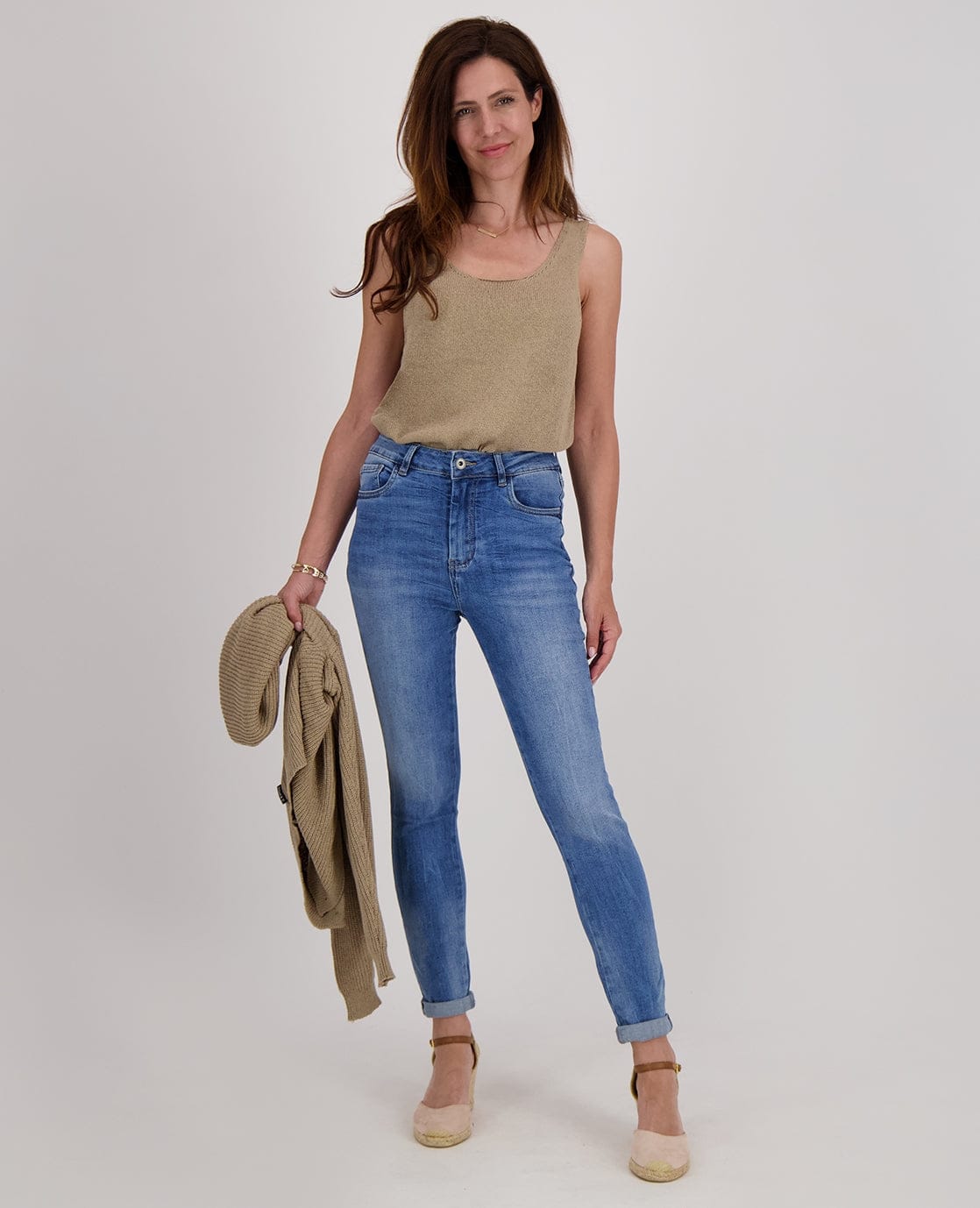 Je m'appelle Broeken Medium Denim Blue / XS / Regular Pant Stretch Denim | Medium Denim Blue