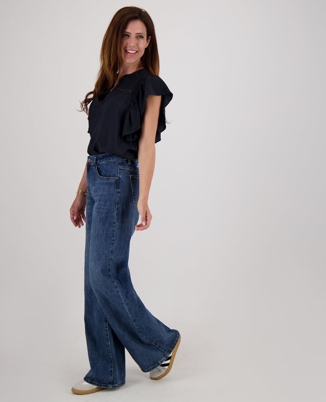 Je m'appelle Broeken Dark Blue Denim / XS / Regular Pant Straight Stretch Denim | Dark Blue Denim