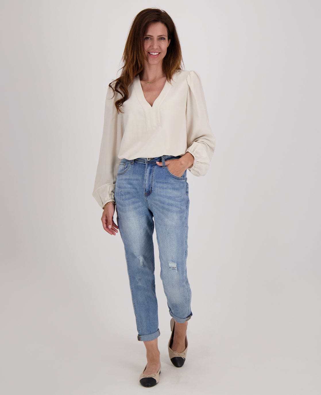 Je m'appelle Broeken Blue Denim Washed / XS / Regular Pant Comfy Superstretch Denim | Blue Denim Washed