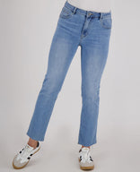 Je m'appelle Broeken Pant Flare 7/8 Stretch Denim | Medium Denim Blue