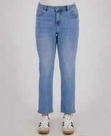 Je m'appelle Broeken Pant Flare 7/8 Stretch Denim | Medium Denim Blue